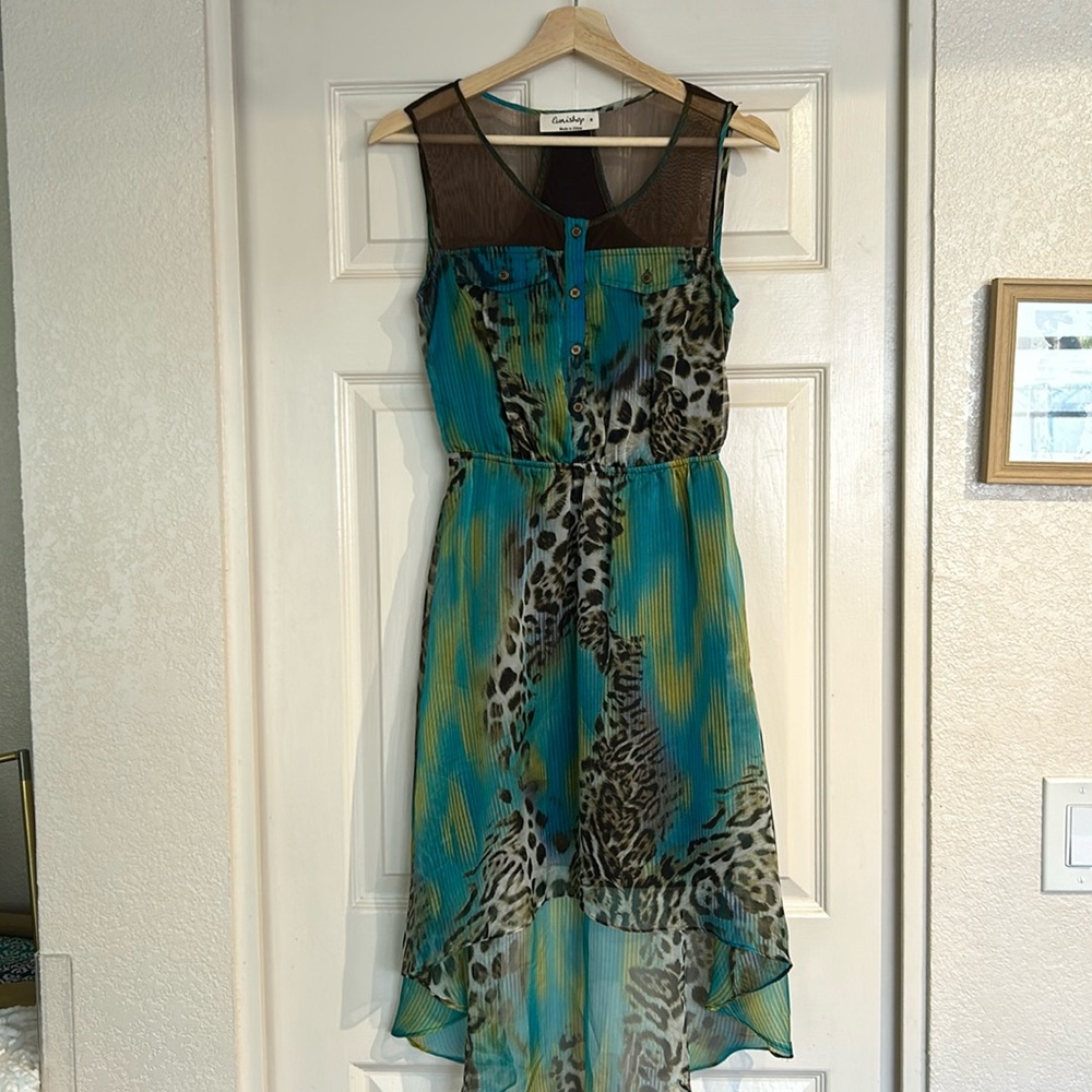 Eunishop Leopard Blue Green dress - Picture 2 of 10